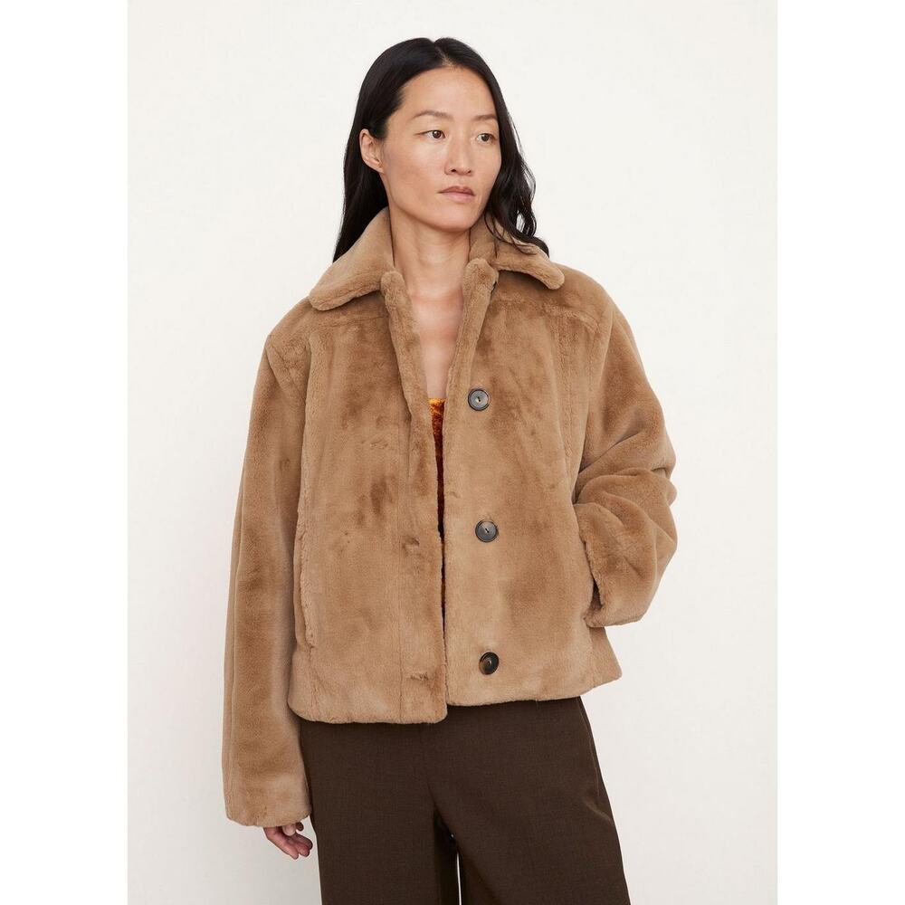 VINCE faux fur trucker jacket NEW NWT Size XL